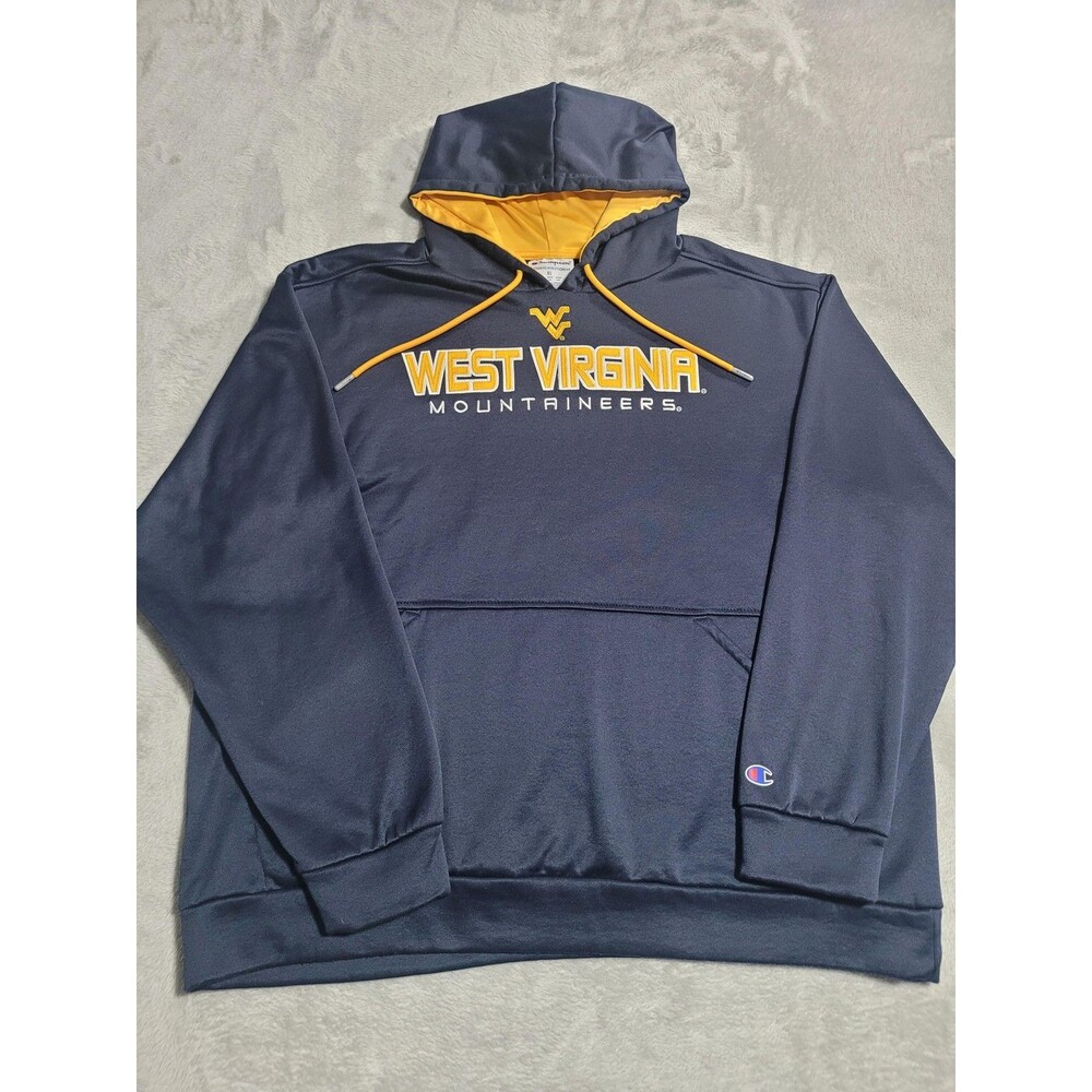 West Virginia Mountaineers Hoodie Mens XL Blue NCAA Football Champion Pullover